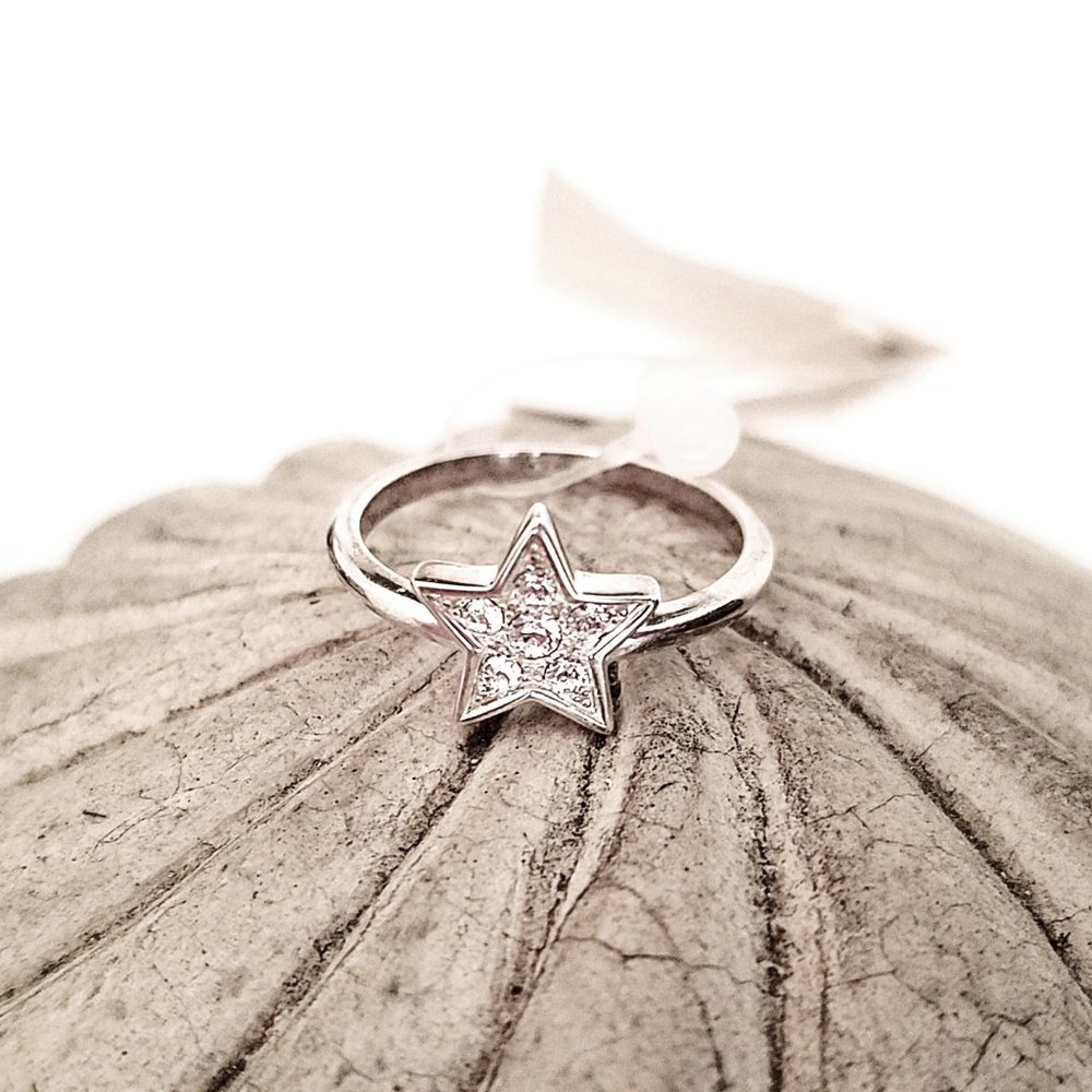 COACH Pave Sterling Silver Star Ring